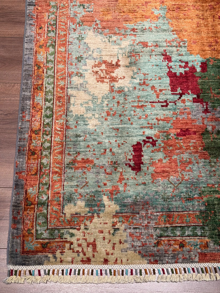 Kırık Memlük Orijinal El Dokuması Multi Kök Boya Yün Halı 301x397 11.95 Metrekare - 10x13 ft