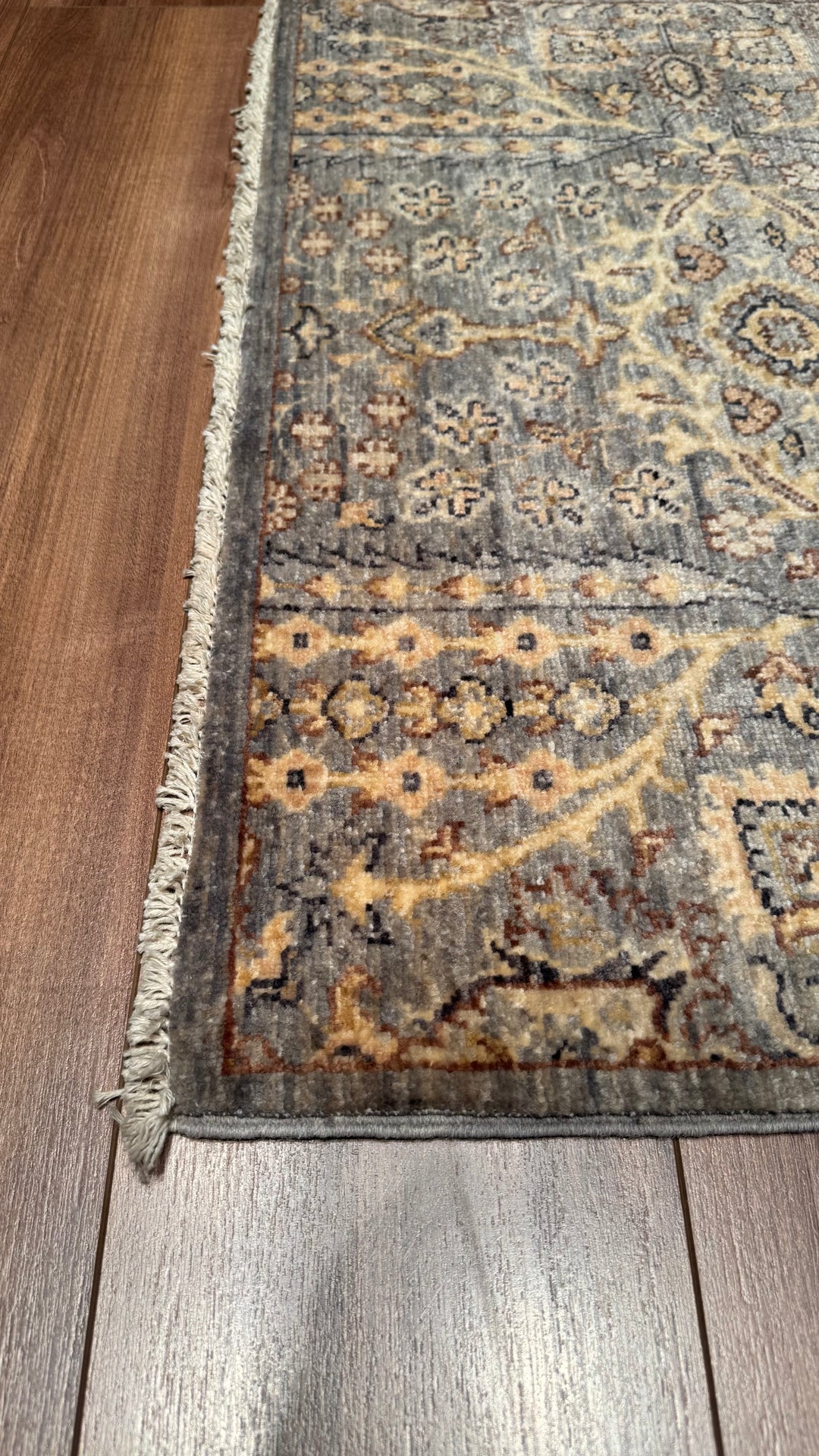 Uşak Original Hand Woven Gray Beige Vegetable Dyed Wool Carpet 0.87x160 1.39 Square Meters - 3x5 ft