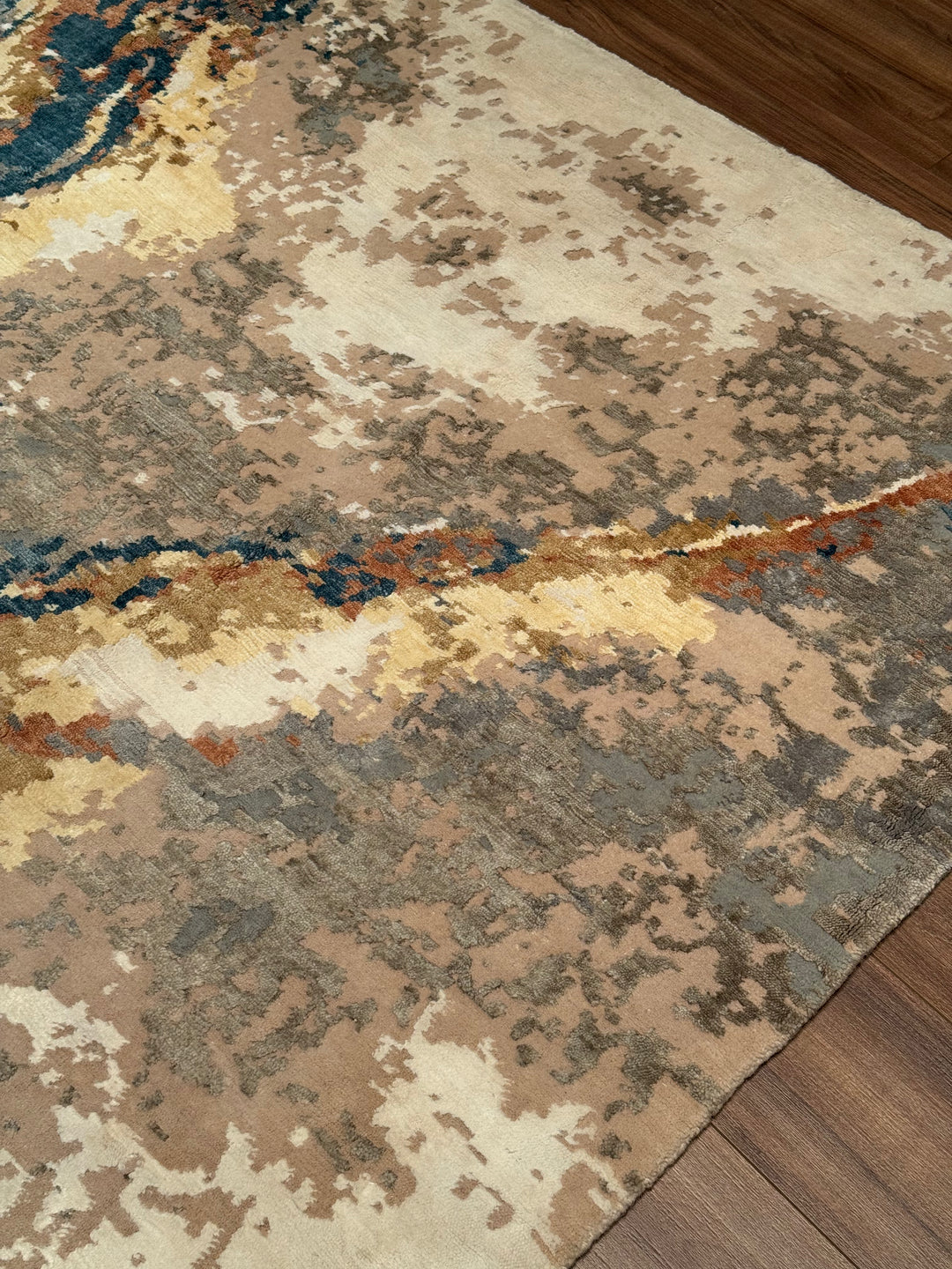 New Diamond Original Hand-Woven Gray Wool Bamboo Carpet 274x366 10.03 Square Meters - 9x12 ft