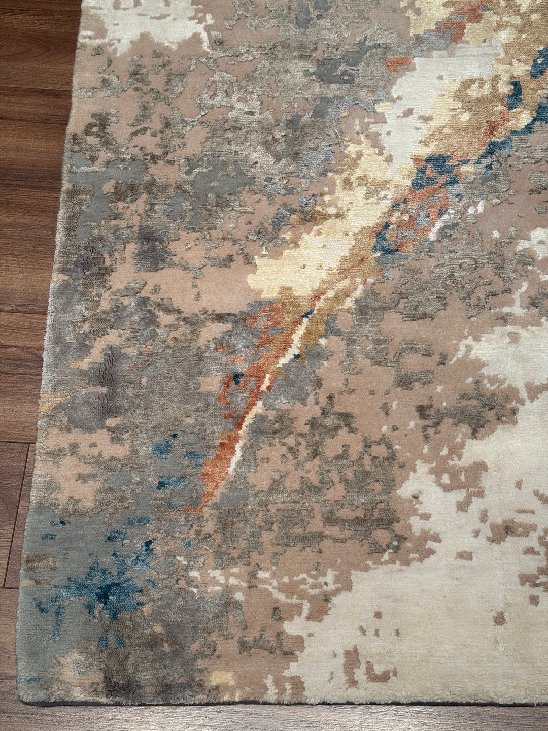 New Diamond Original Hand-Woven Gray Wool Bamboo Carpet 274x366 10.03 Square Meters - 9x12 ft