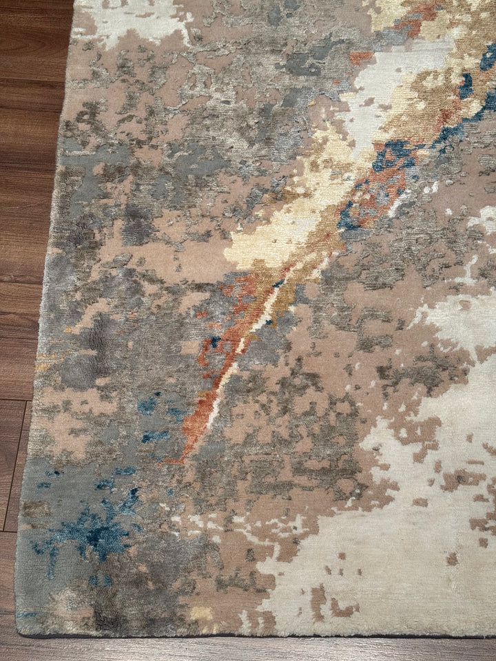 New Diamond Original Hand-Woven Gray Wool Bamboo Carpet 274x366 10.03 Square Meters - 9x12 ft