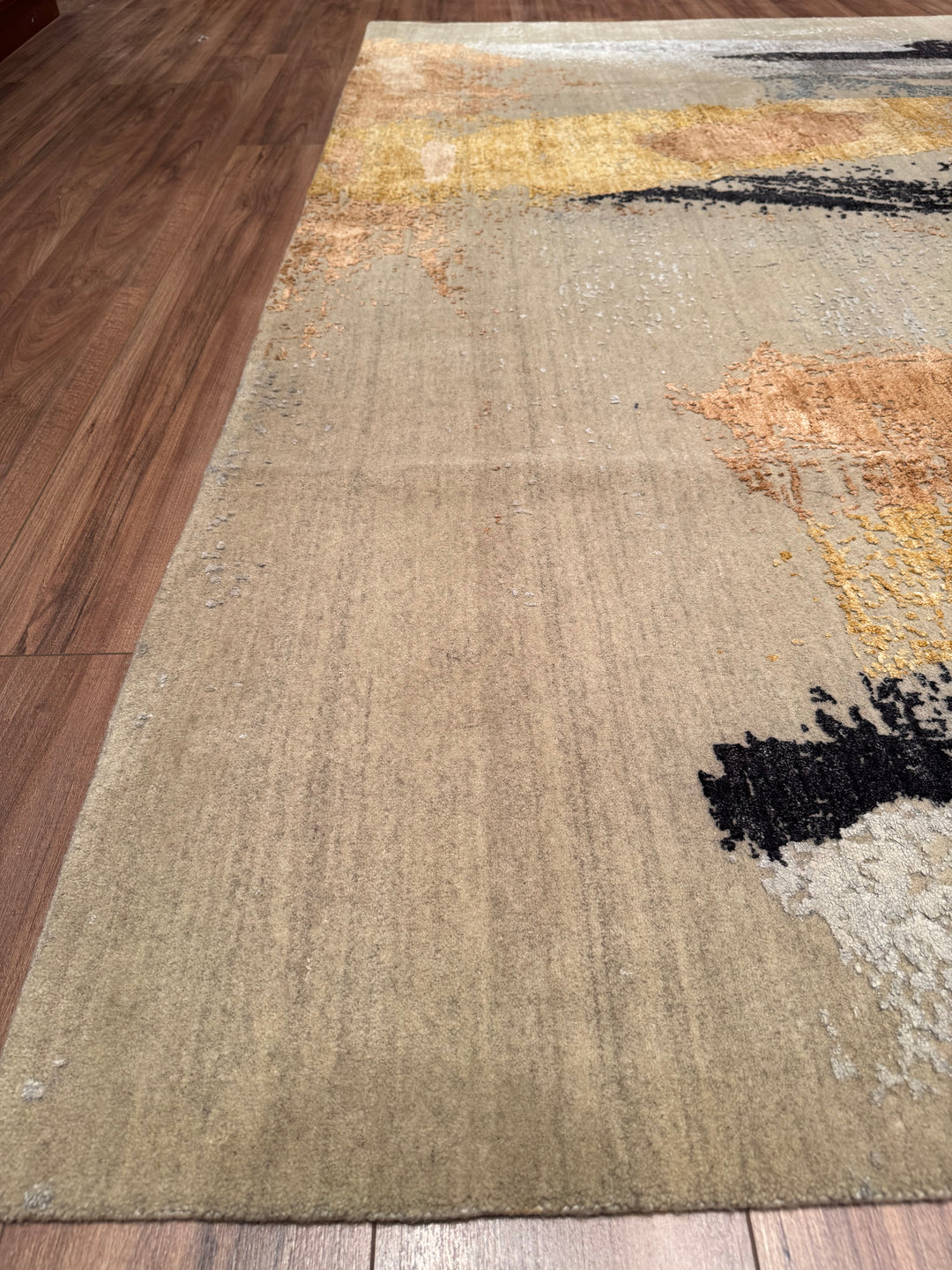 New Diamond Original Hand-Woven Gray Wool Bamboo Carpet 278x368 10.23 Square Meters - 9x12 ft