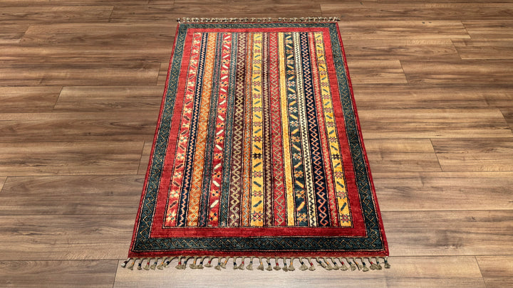 Shawl Original Hand Woven Multi Vegetable Dyed Wool Carpet 101x152 1.54 Square Meters - 3x5 ft