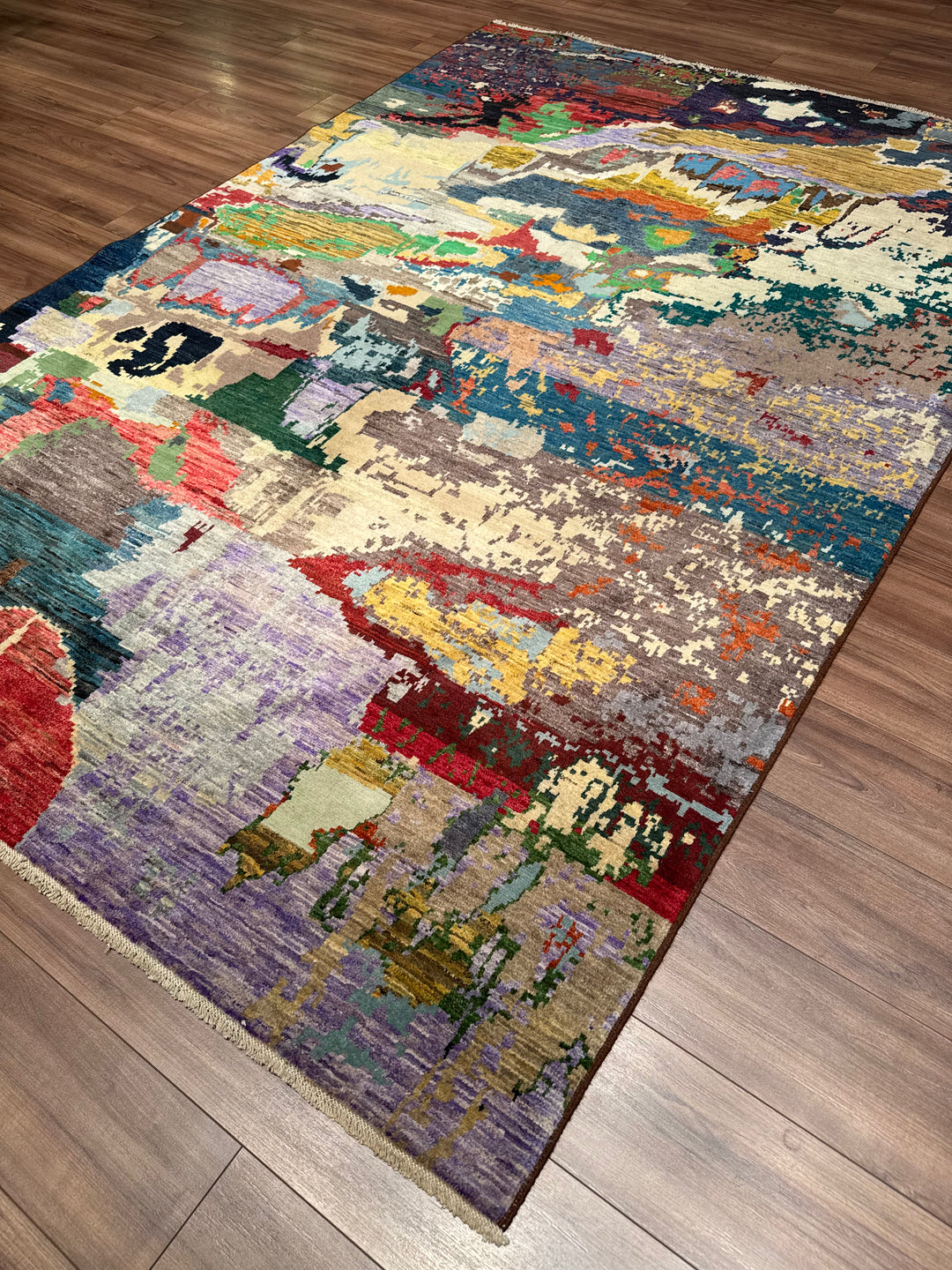 Perende Original Hand-Woven Multi Vegetable Dyed Wool Carpet 200x293 5.86 Square Meters - 7x10 ft