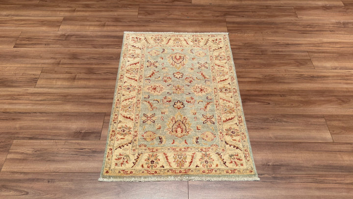 Uşak Original Hand Woven Cream Grey Vegetable Dyed Wool Carpet 0.84x117 0.98 Square Meters - 3x5 ft