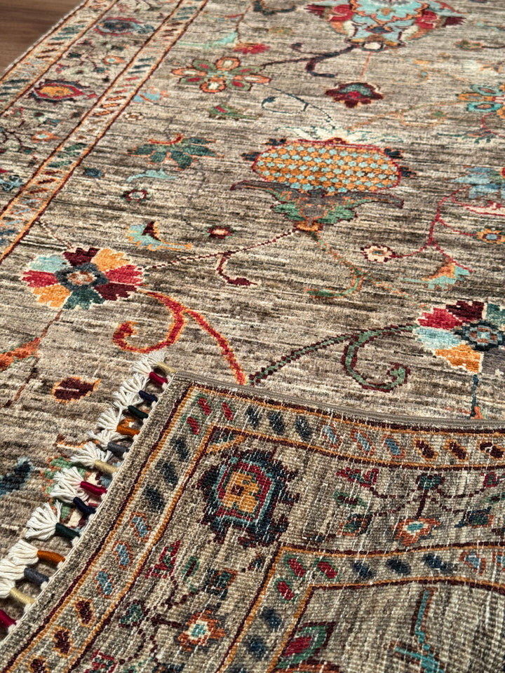 Sultani Binbirgece Yolluk Orijinal El Dokuması Bej Kök Boya Yün Halı 0.83x255 2.12 Metrekare - 3x8 ft