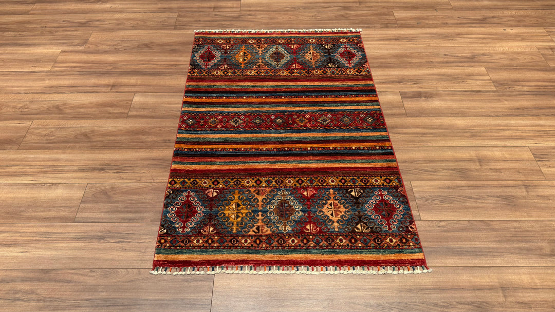 Khorjin Original Hand Woven Multi Vegetable Dyed Wool Carpet 100x149 1.49 Square Meters - 3x5 ft