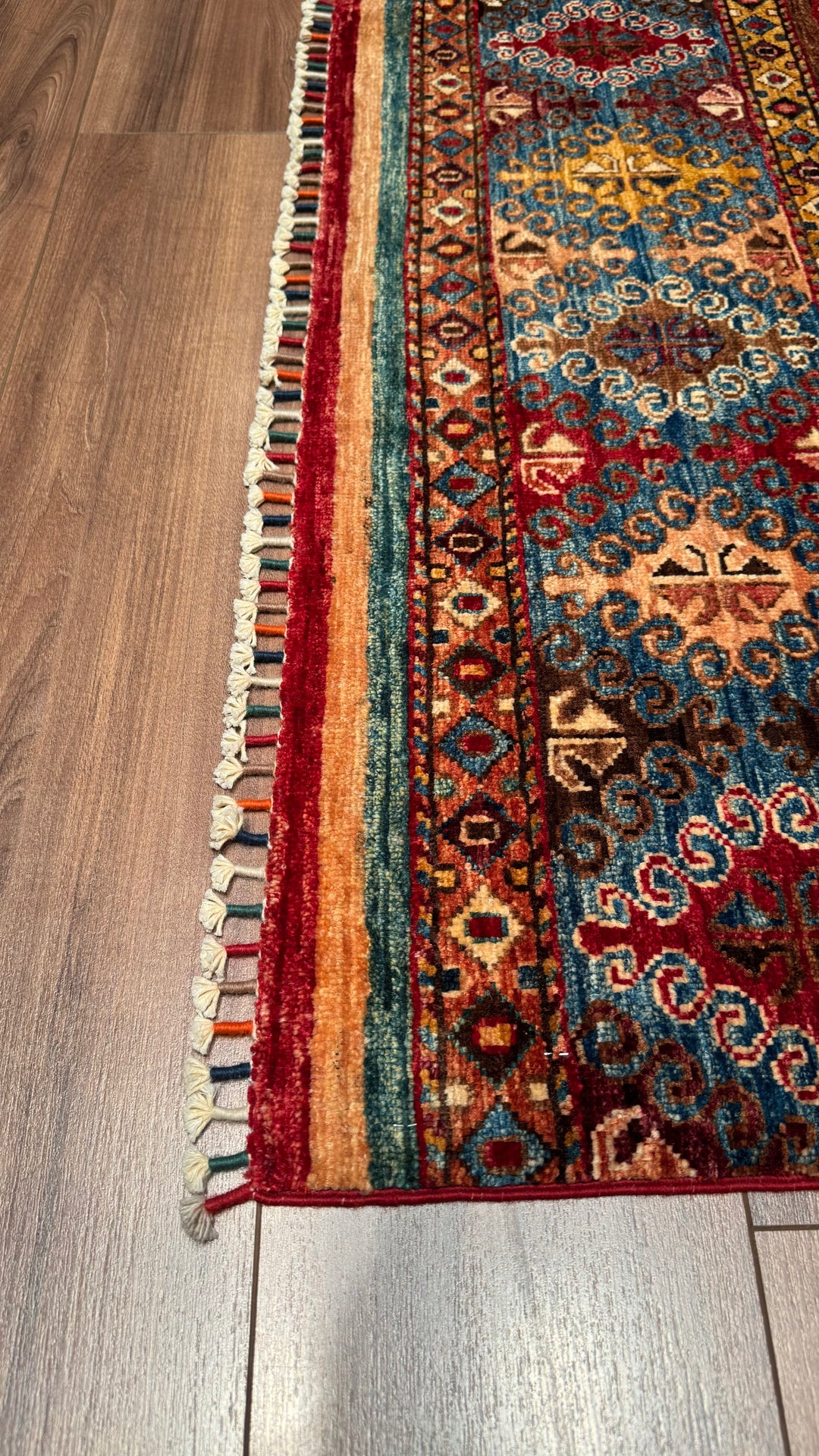 Khorjin Original Hand Woven Multi Vegetable Dyed Wool Carpet 100x149 1.49 Square Meters - 3x5 ft