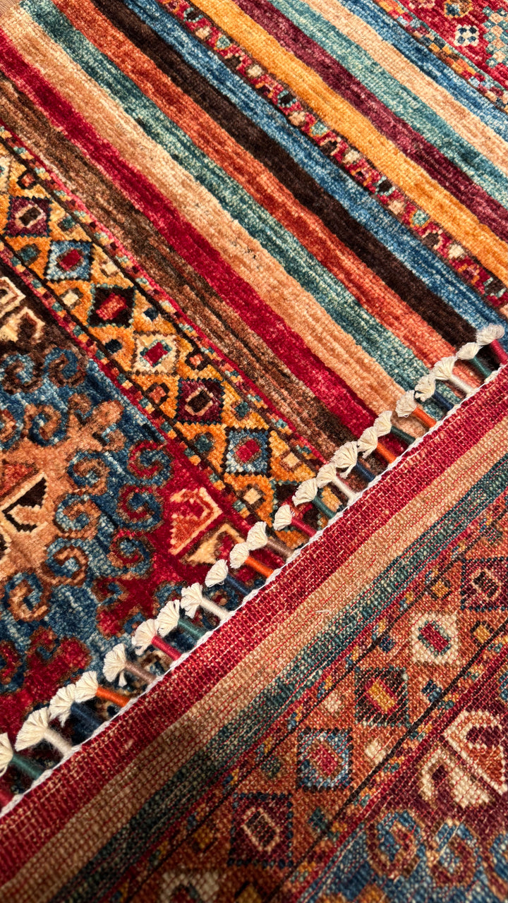 Khorjin Original Hand Woven Multi Vegetable Dyed Wool Carpet 100x149 1.49 Square Meters - 3x5 ft