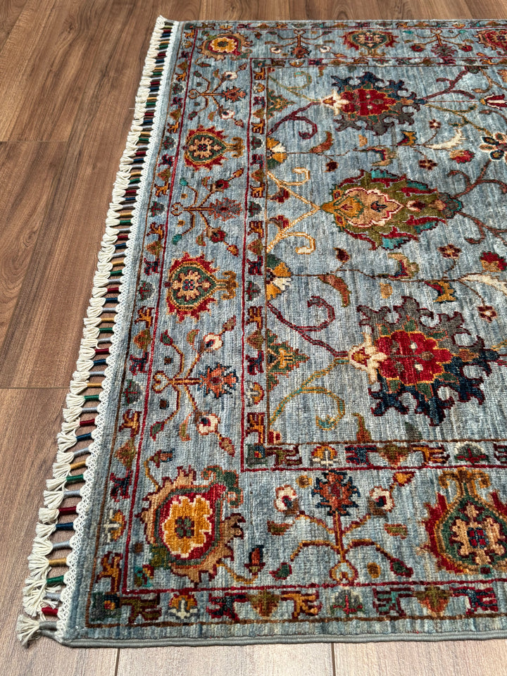 Sultani Binbirgece Orijinal El Dokuması Gri Kök Boya Yün Halı 120x184 2.21 Metrekare - 4x6 ft