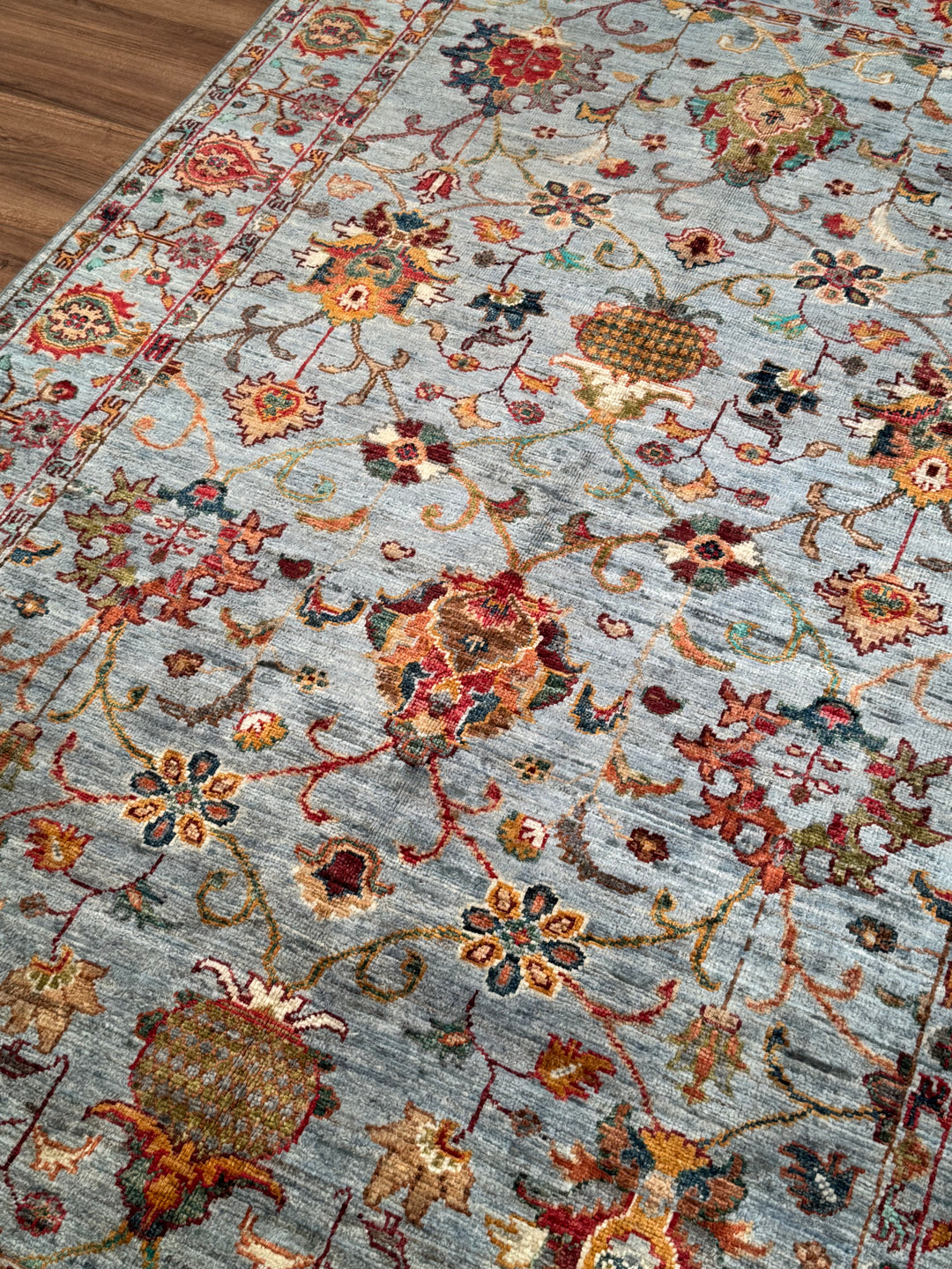 Sultani Binbirgece Orijinal El Dokuması Gri Kök Boya Yün Halı 120x184 2.21 Metrekare - 4x6 ft