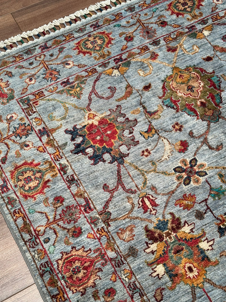 Sultani Binbirgece Orijinal El Dokuması Gri Kök Boya Yün Halı 120x184 2.21 Metrekare - 4x6 ft