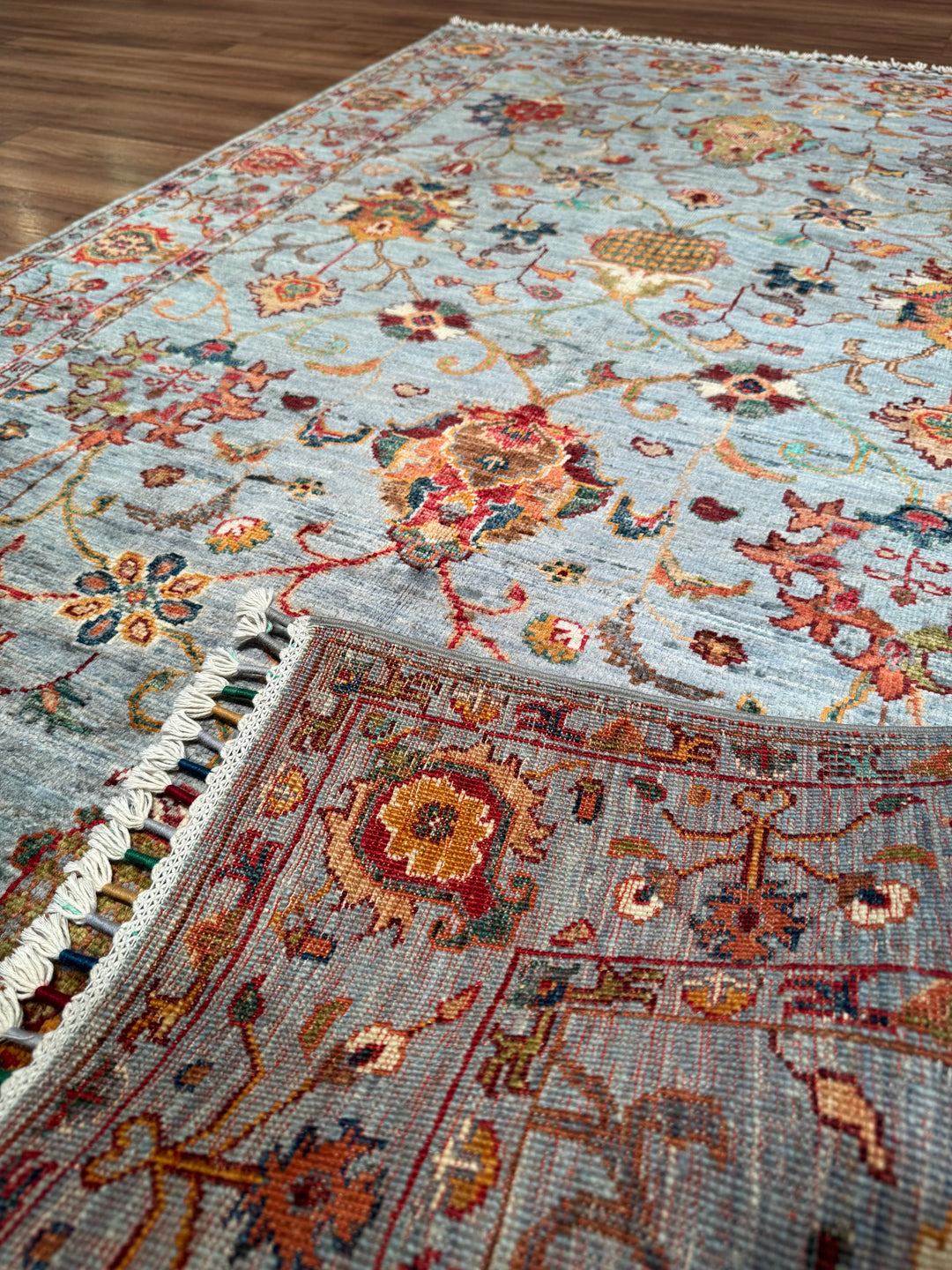 Sultani Binbirgece Orijinal El Dokuması Gri Kök Boya Yün Halı 120x184 2.21 Metrekare - 4x6 ft