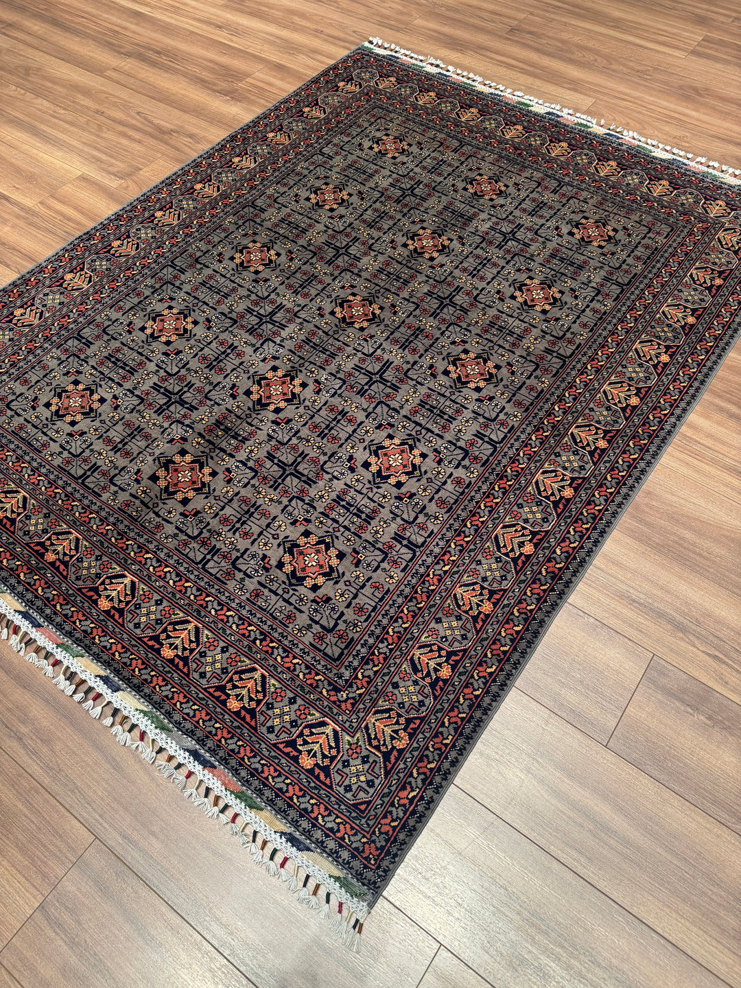 Afgan Halısı Hamyap Orijinal El Dokuması Kök Boya Yün 151x195 2.94 Metrekare - 5x6 ft