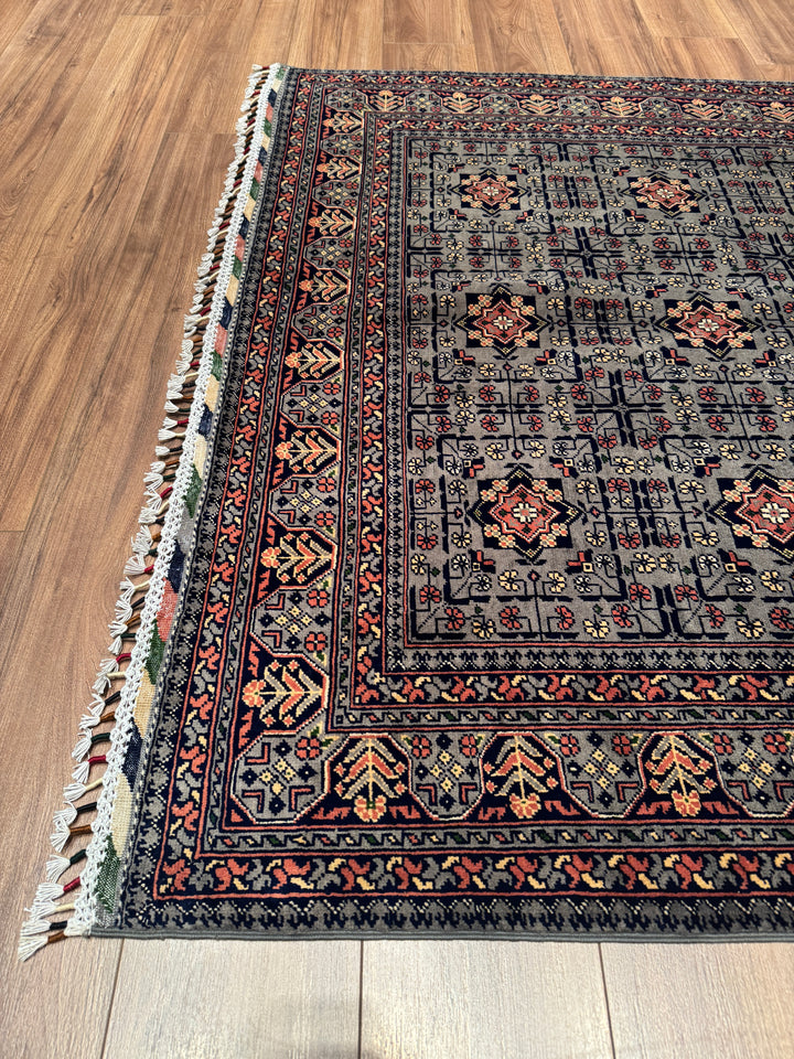 Afgan Halısı Hamyap Orijinal El Dokuması Kök Boya Yün 151x195 2.94 Metrekare - 5x6 ft