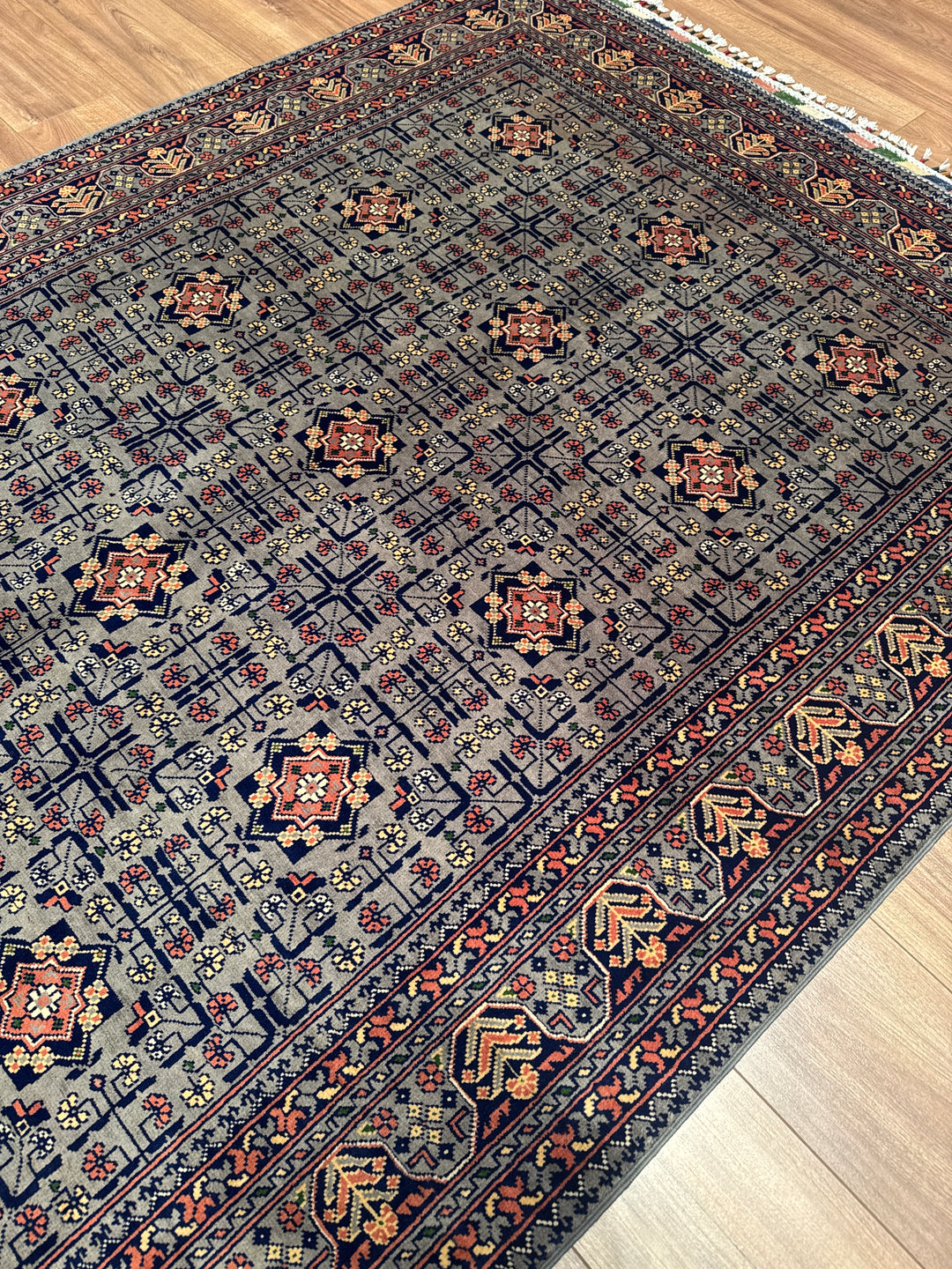 Afgan Halısı Hamyap Orijinal El Dokuması Kök Boya Yün 151x195 2.94 Metrekare - 5x6 ft