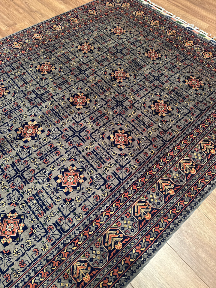Afgan Halısı Hamyap Orijinal El Dokuması Kök Boya Yün 151x195 2.94 Metrekare - 5x6 ft
