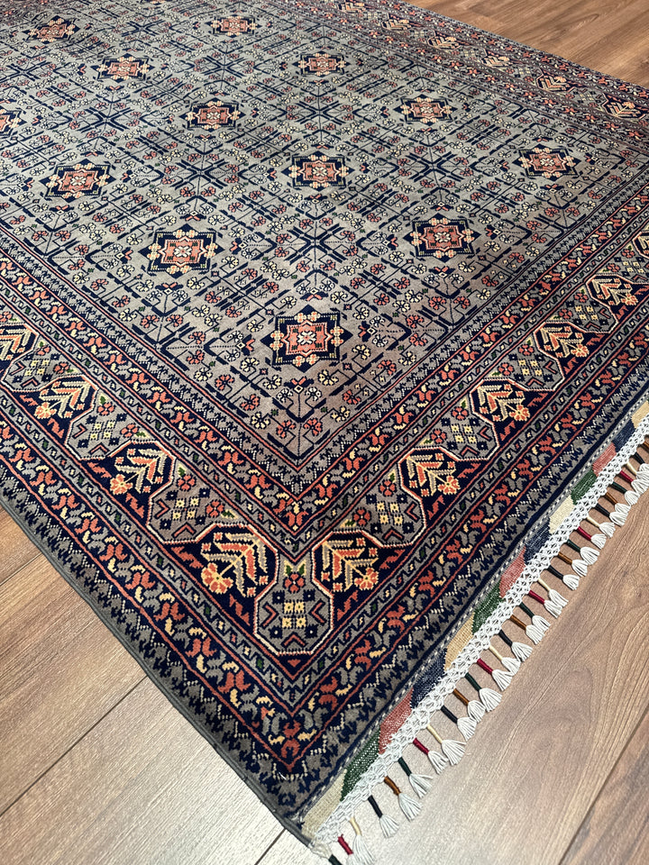 Afgan Halısı Hamyap Orijinal El Dokuması Kök Boya Yün 151x195 2.94 Metrekare - 5x6 ft