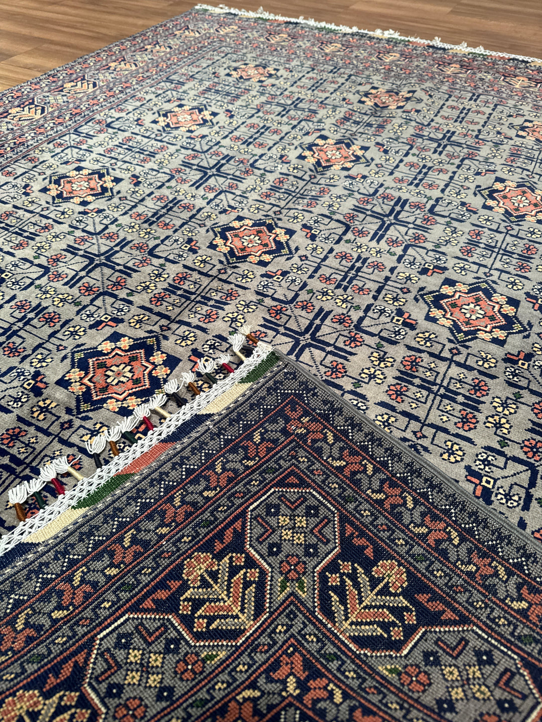 Afgan Halısı Hamyap Orijinal El Dokuması Kök Boya Yün 151x195 2.94 Metrekare - 5x6 ft