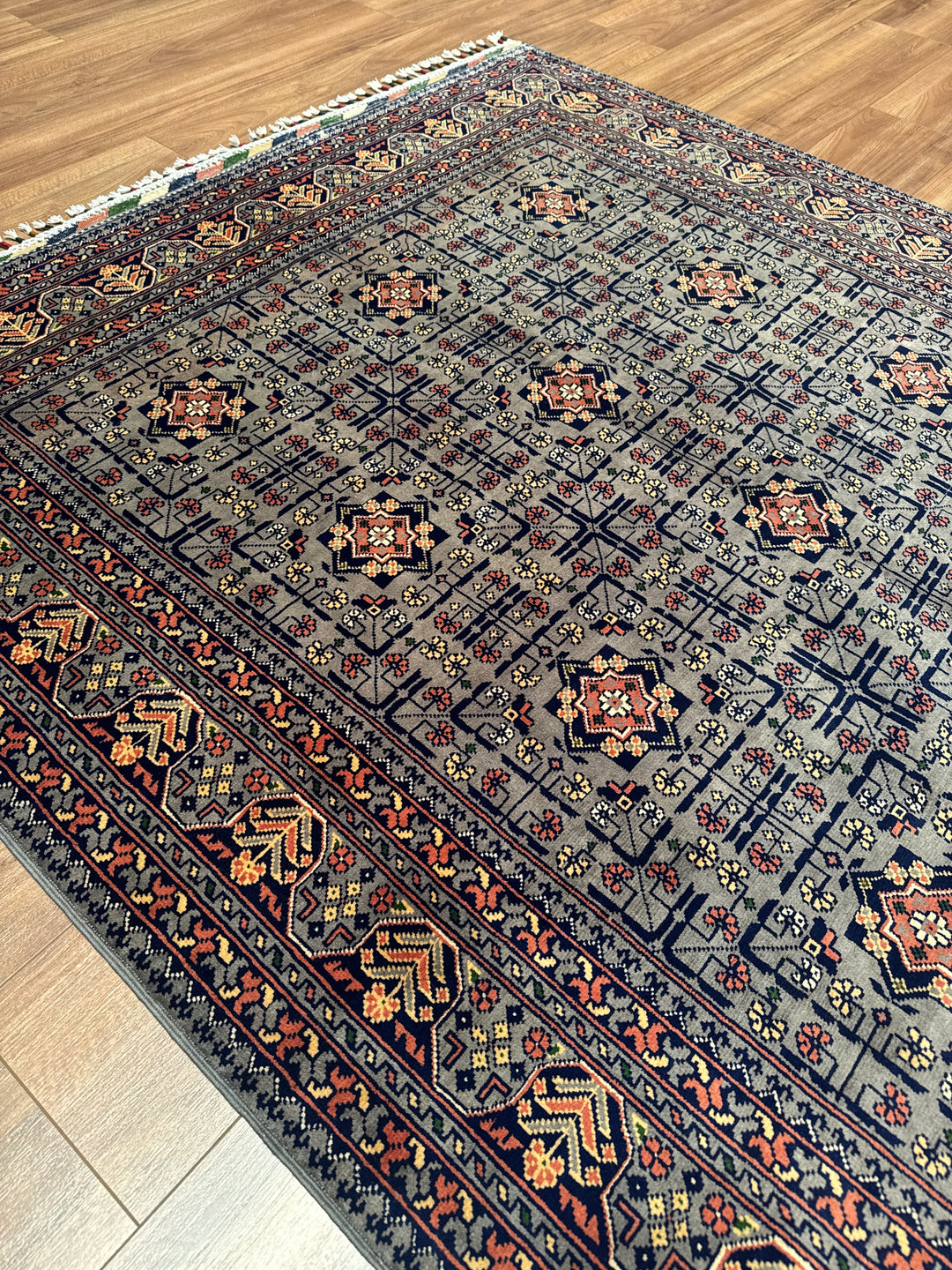 Afgan Halısı Hamyap Orijinal El Dokuması Kök Boya Yün 151x195 2.94 Metrekare - 5x6 ft