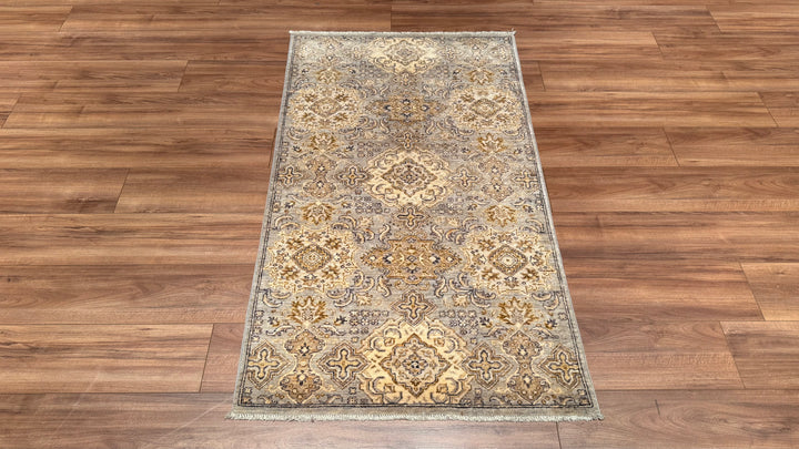 Uşak Original Hand Woven Cream Vegetable Dyed Wool Carpet 0.90x159 1.43 Square Meters - 3x5 ft