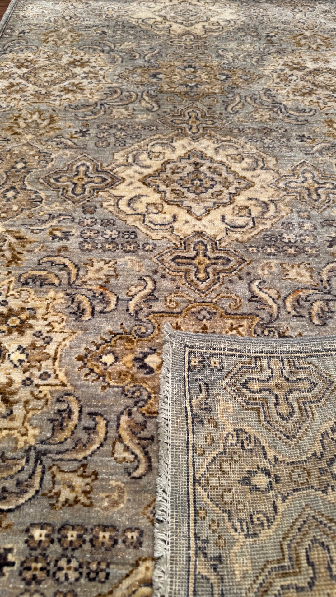 Uşak Original Hand Woven Cream Vegetable Dyed Wool Carpet 0.90x159 1.43 Square Meters - 3x5 ft