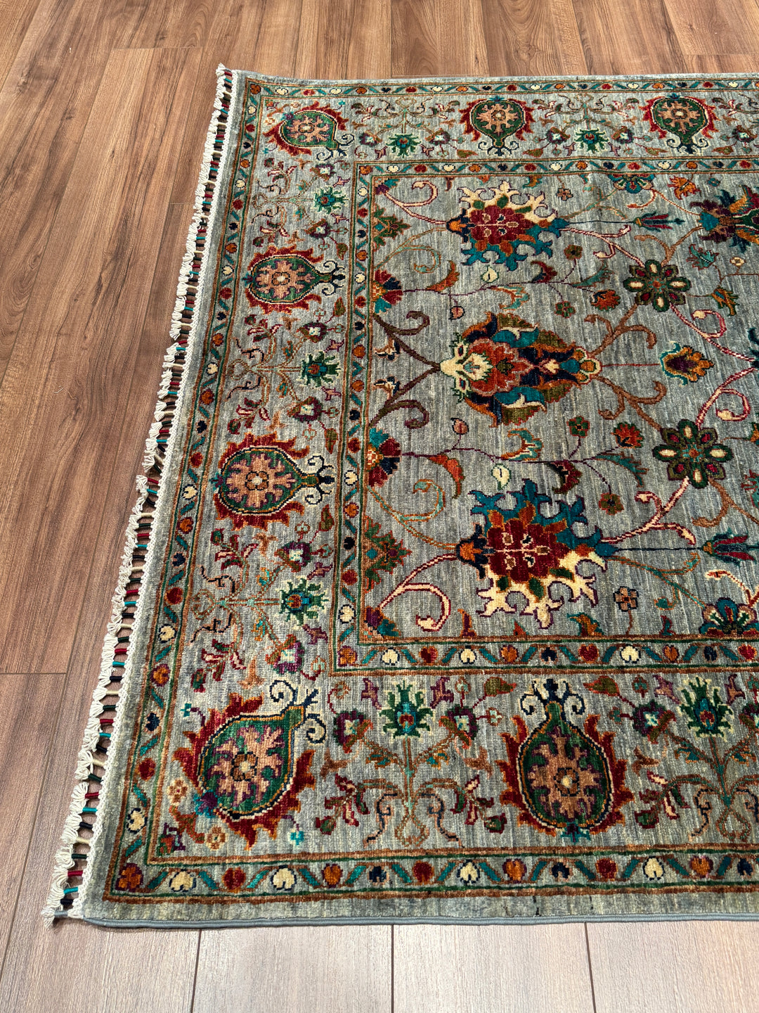 Sultani Binbirgece Orijinal El Dokuması Gri Kök Boya Yün Halı 150x202 3.03 Metrekare - 5x6 ft