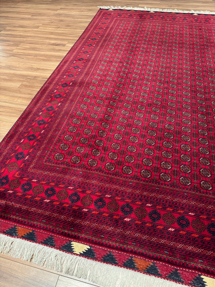 Afgan Halısı Bilcik Buhara Orijinal El Dokuması Kök Boya Yün 197x282 5.56 Metrekare - 7x10 ft