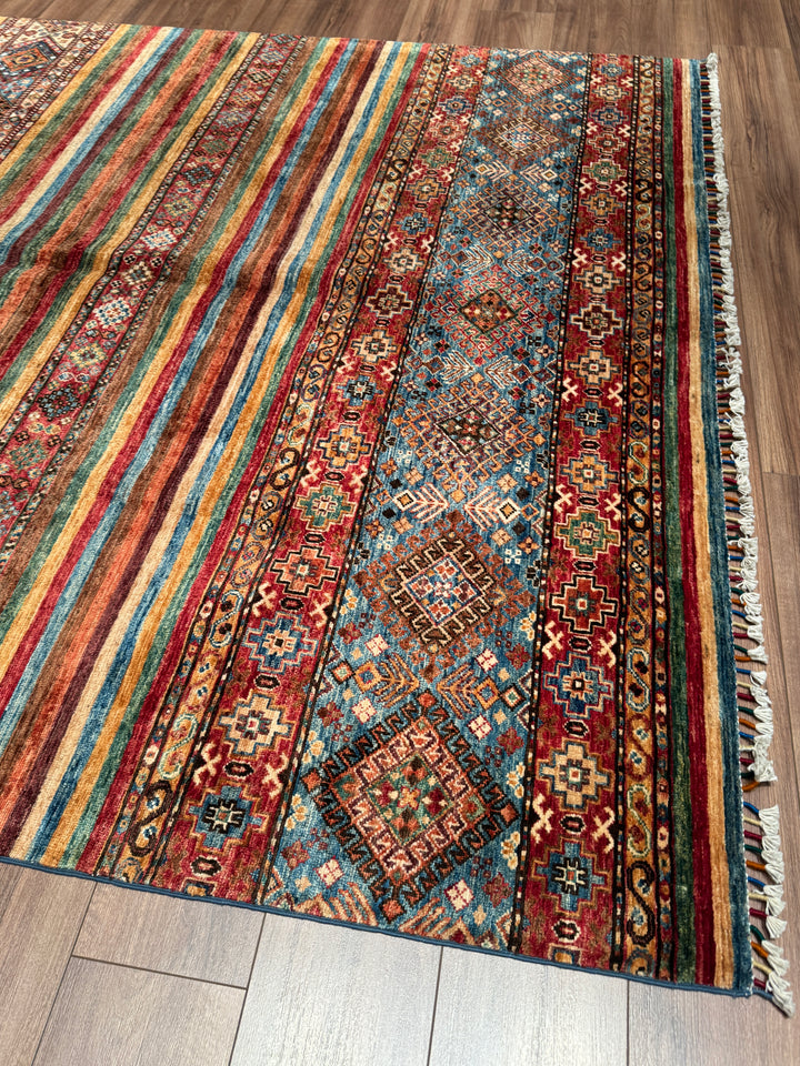 Khorjin Orijinal El Dokuması Multi Kök Boya Yün Halı 203x314 6.37 Metrekare - 7x10 ft