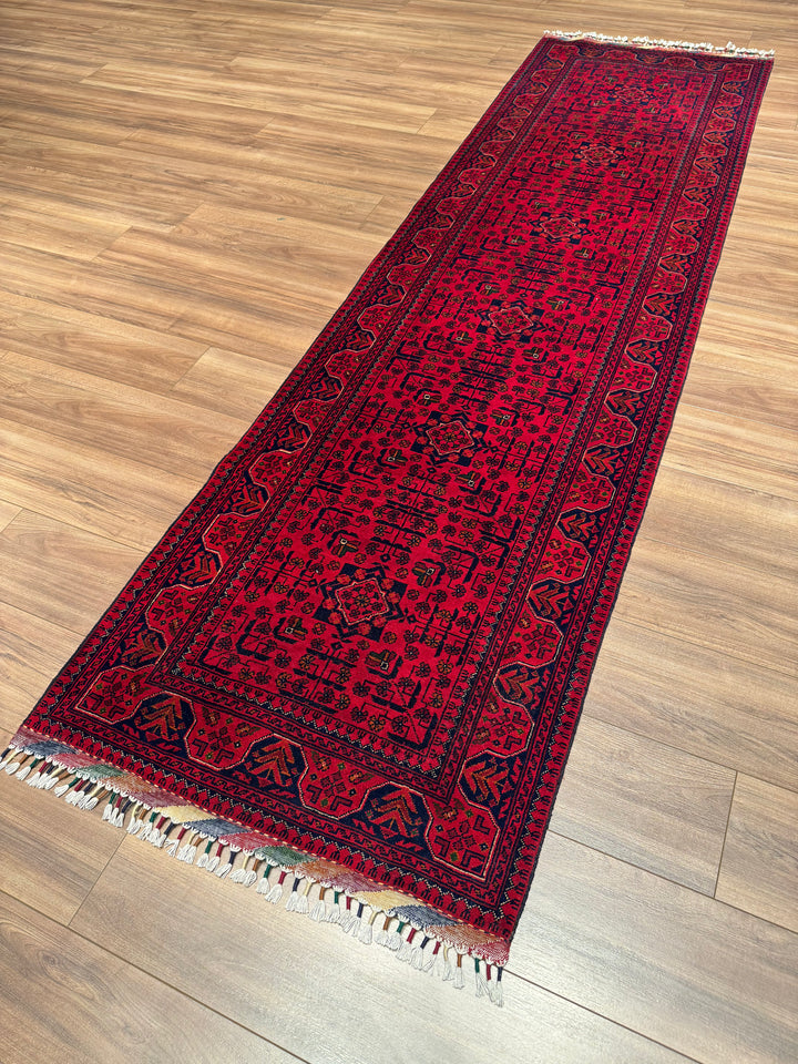 Afgan Halısı Hamyap Yolluk Orijinal El Dokuması Kök Boya Yün 0.82x297 2.44 Metrekare - 3x10 ft