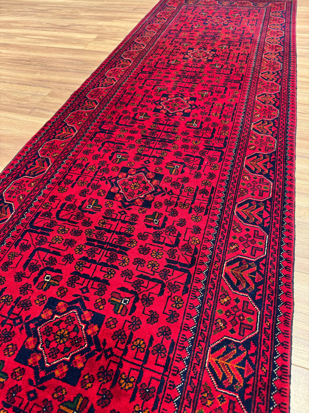 Afgan Halısı Hamyap Yolluk Orijinal El Dokuması Kök Boya Yün 0.82x297 2.44 Metrekare - 3x10 ft