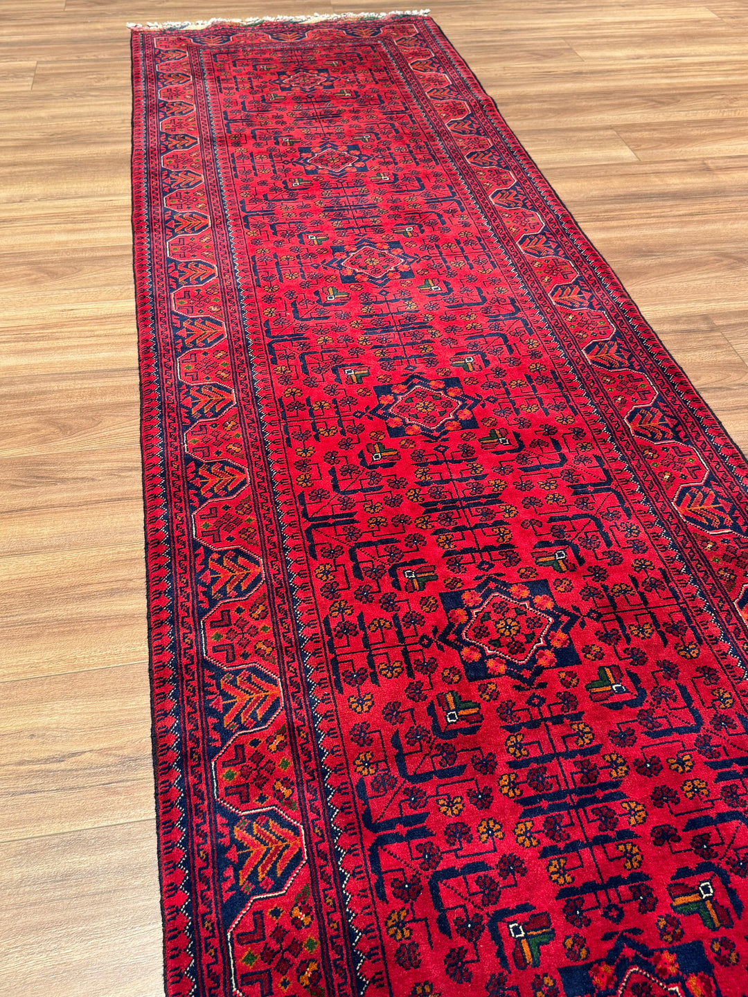 Afgan Halısı Hamyap Yolluk Orijinal El Dokuması Kök Boya Yün 0.82x297 2.44 Metrekare - 3x10 ft