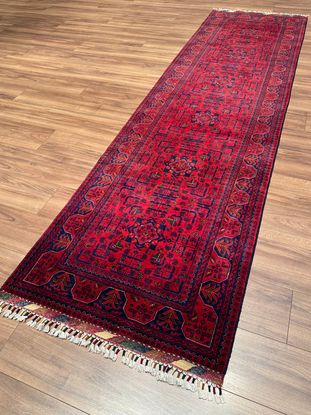 Afgan Halısı Hamyap Yolluk Orijinal El Dokuması Kök Boya Yün 0.82x297 2.44 Metrekare - 3x10 ft