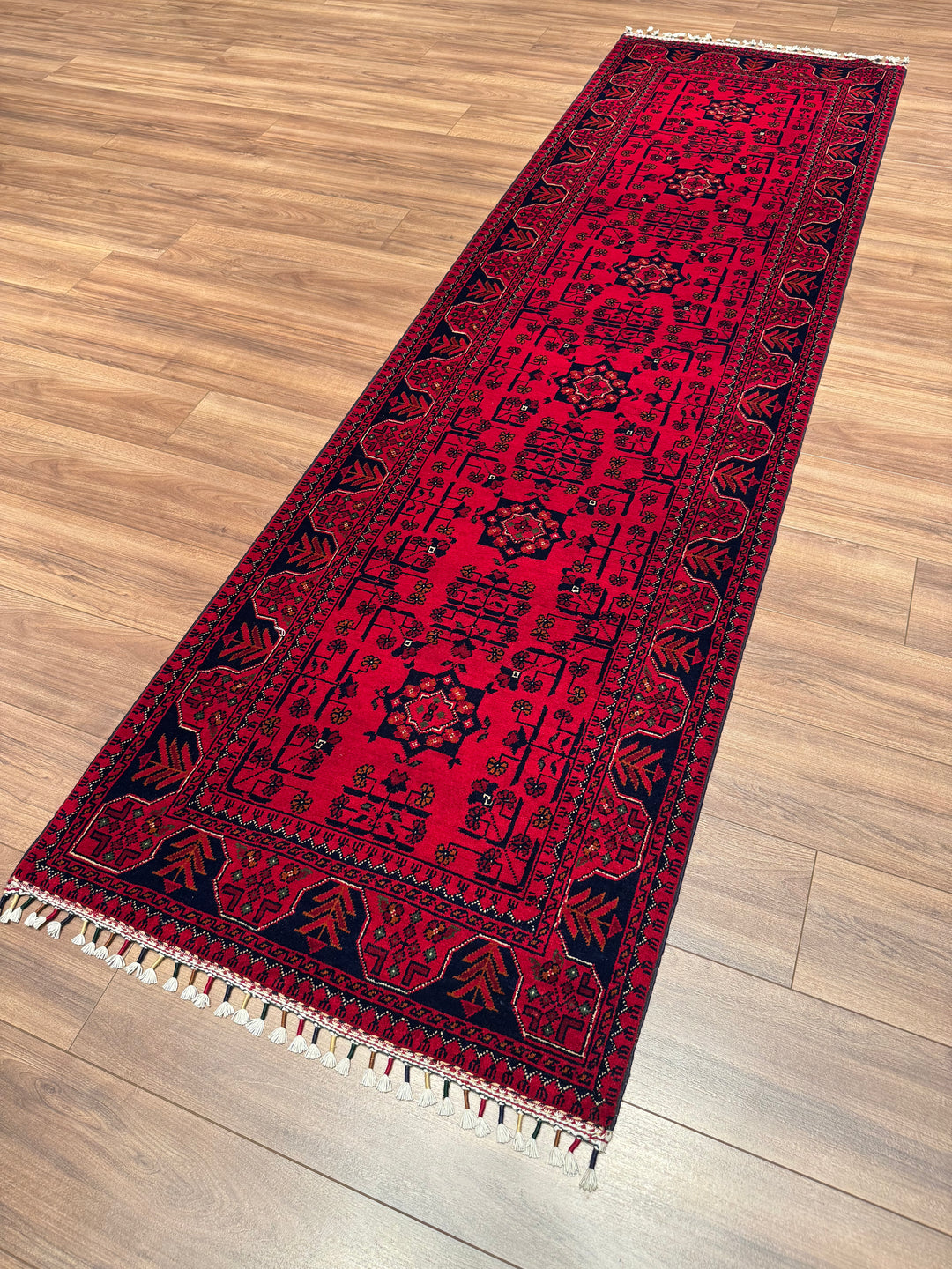 Afgan Halısı Hamyap Yolluk Orijinal El Dokuması Kök Boya Yün 0.84x290 2.44 Metrekare - 3x10 ft