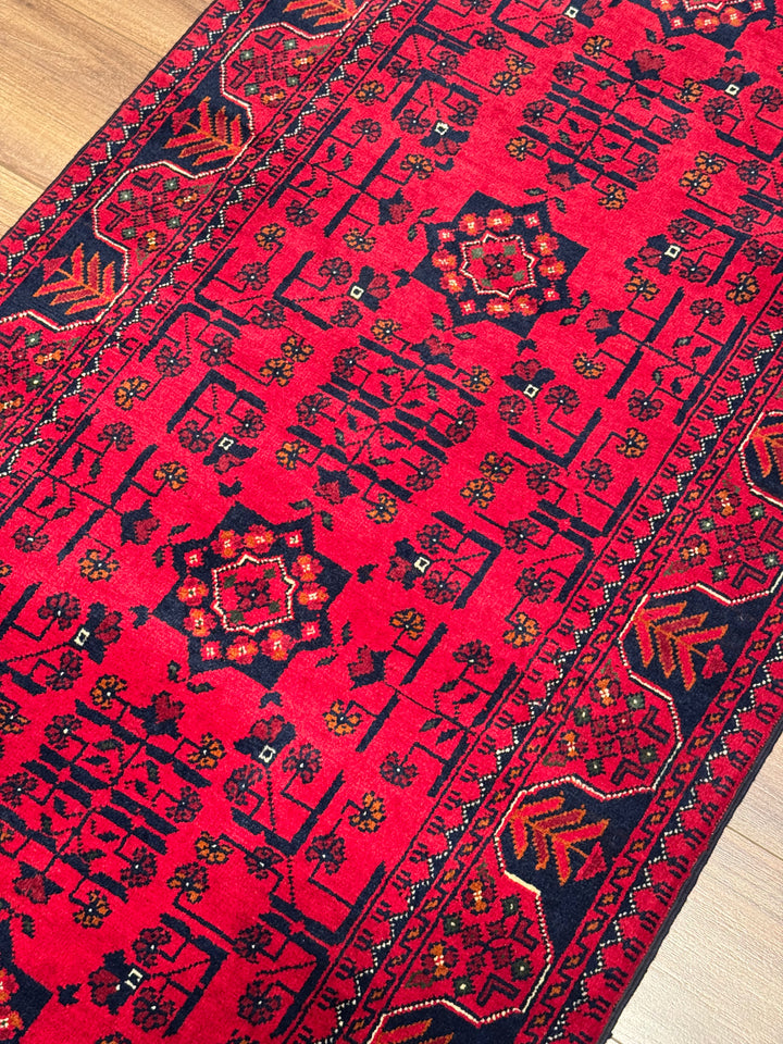 Afgan Halısı Hamyap Yolluk Orijinal El Dokuması Kök Boya Yün 0.84x290 2.44 Metrekare - 3x10 ft