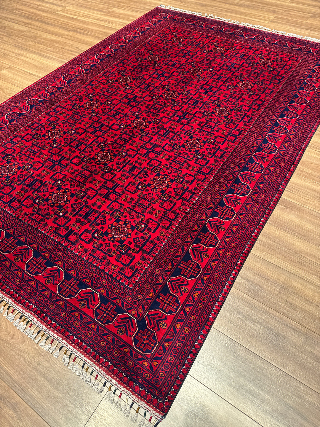 Afgan Halısı Hamyap Orijinal El Dokuması Kök Boya Yün 194x287 5.57 Metrekare - 6x9 ft