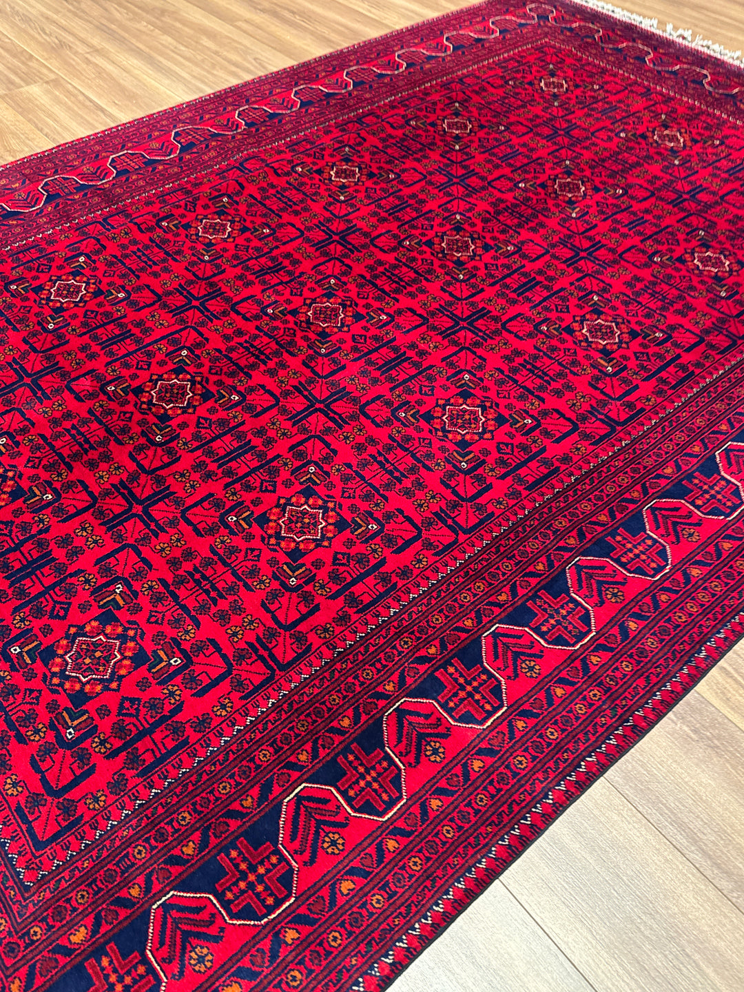 Afgan Halısı Hamyap Orijinal El Dokuması Kök Boya Yün 194x287 5.57 Metrekare - 6x9 ft