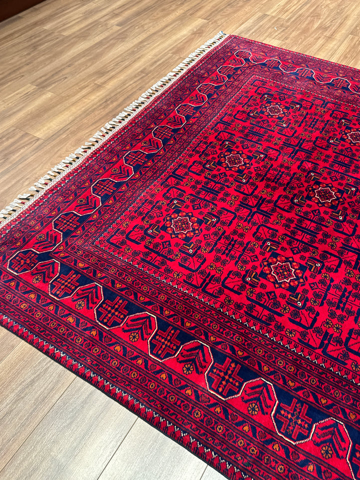 Afgan Halısı Hamyap Orijinal El Dokuması Kök Boya Yün 194x287 5.57 Metrekare - 6x9 ft