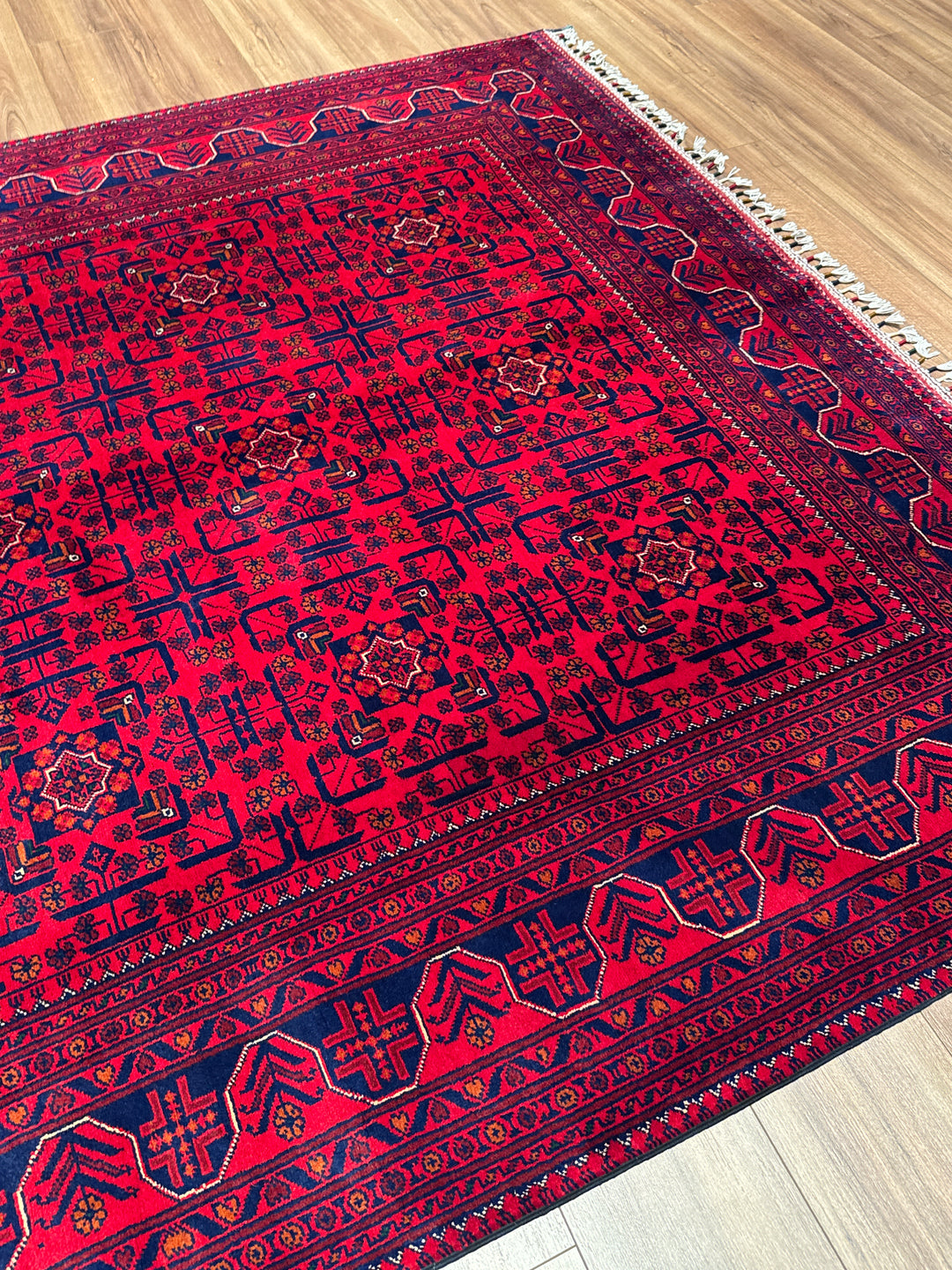 Afgan Halısı Hamyap Orijinal El Dokuması Kök Boya Yün 194x287 5.57 Metrekare - 6x9 ft