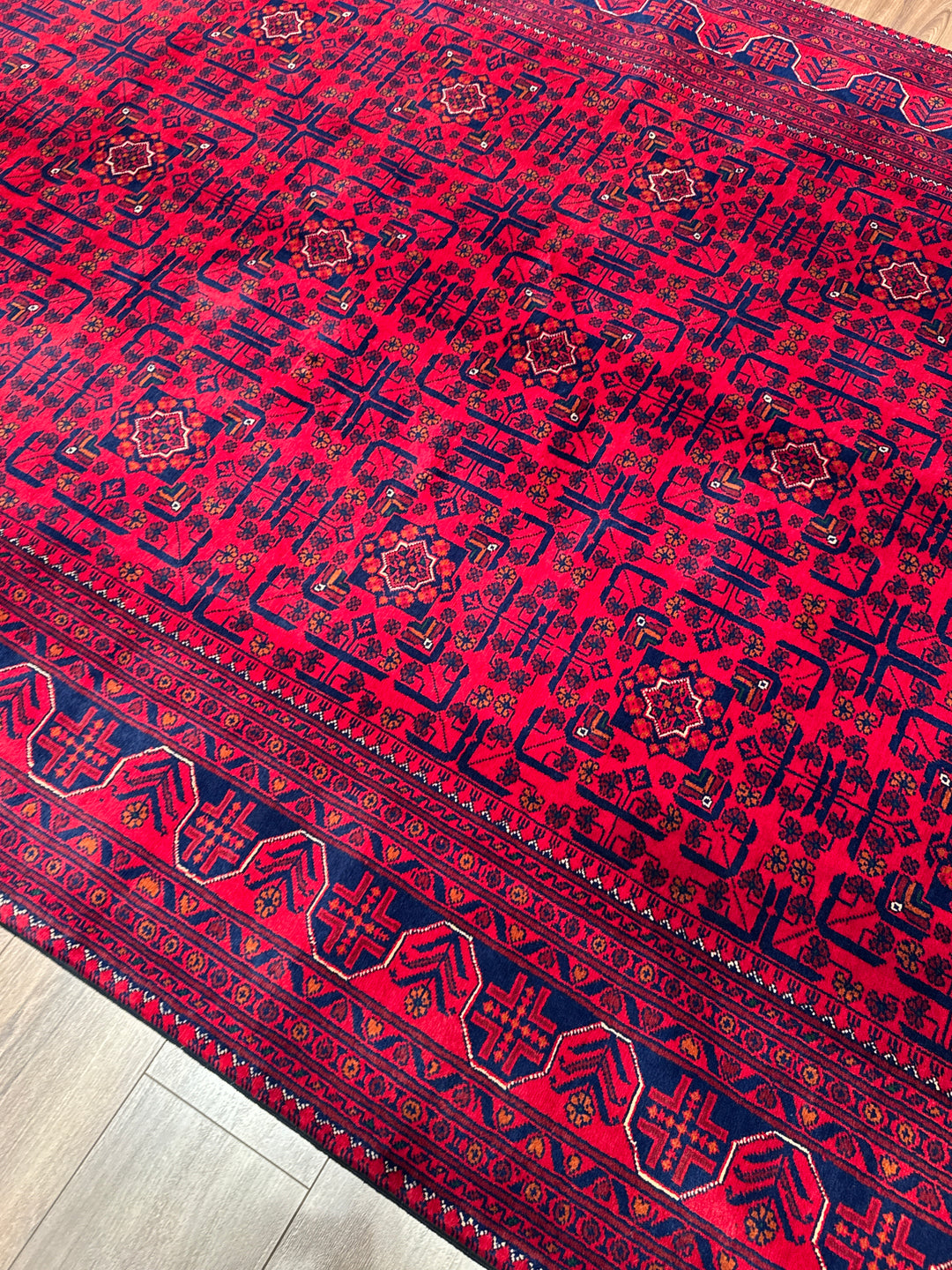 Afgan Halısı Hamyap Orijinal El Dokuması Kök Boya Yün 194x287 5.57 Metrekare - 6x9 ft