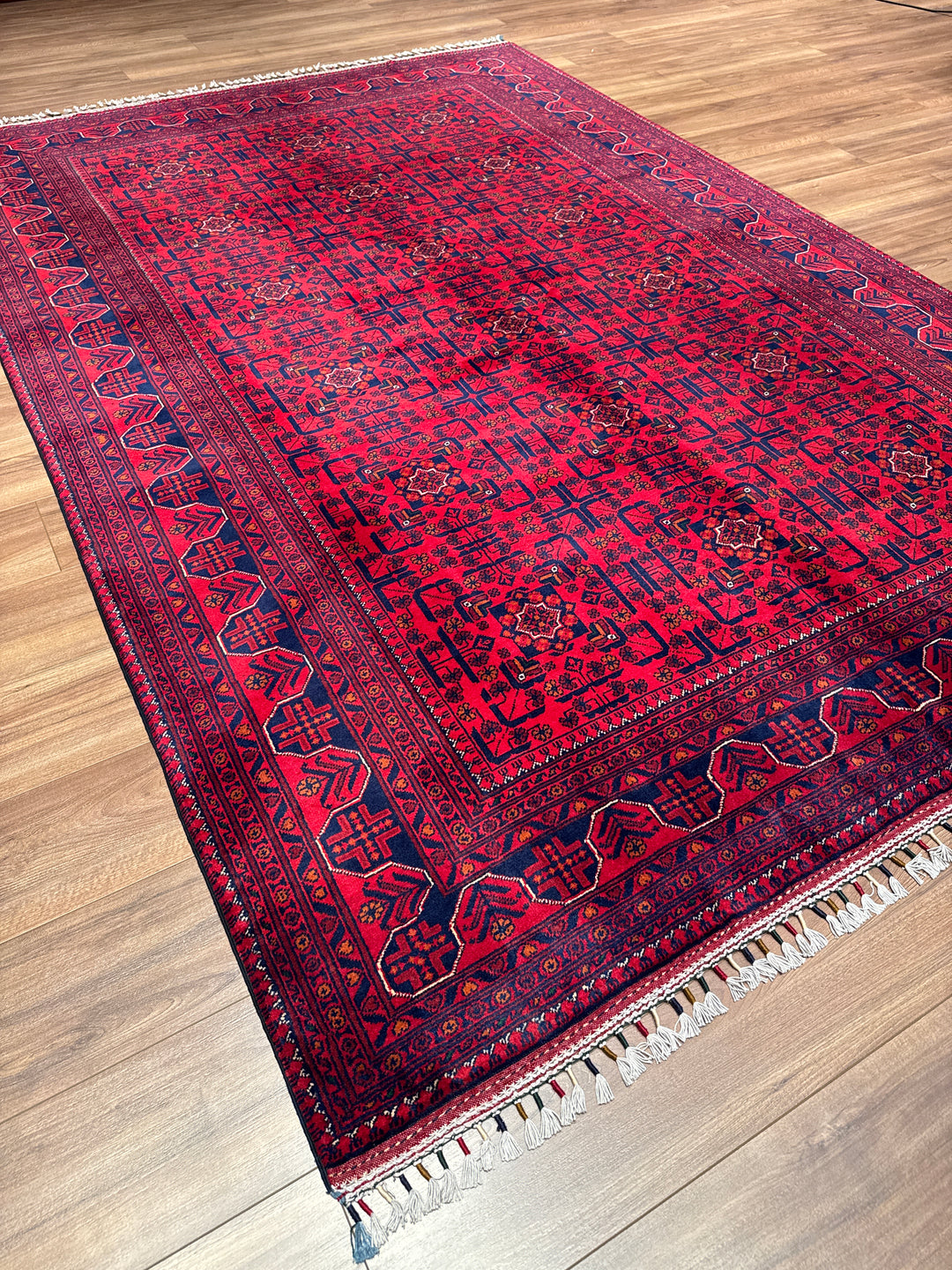 Afgan Halısı Hamyap Orijinal El Dokuması Kök Boya Yün 194x287 5.57 Metrekare - 6x9 ft