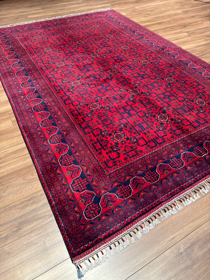 Afgan Halısı Hamyap Orijinal El Dokuması Kök Boya Yün 194x287 5.57 Metrekare - 6x9 ft