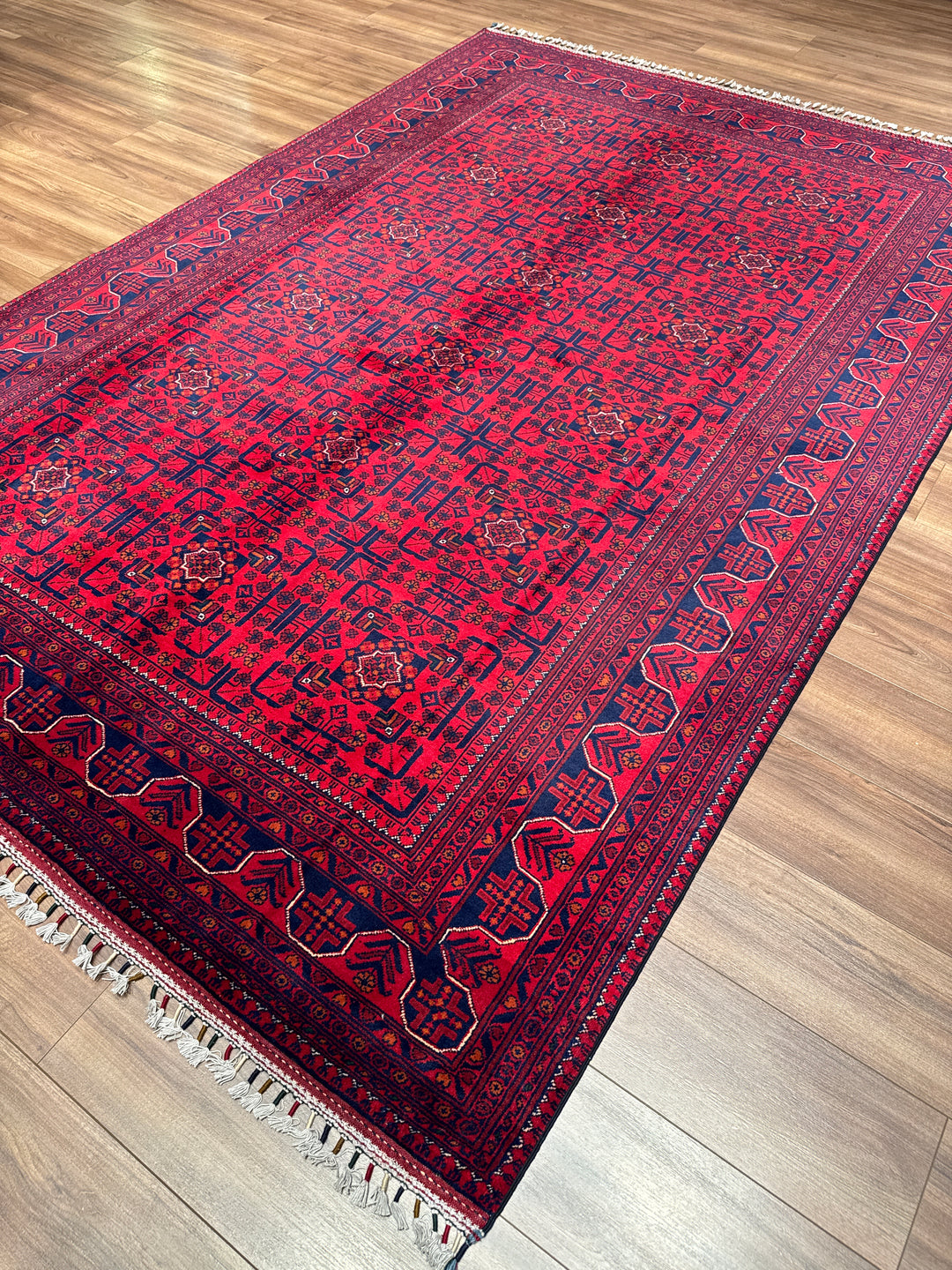Afgan Halısı Hamyap Orijinal El Dokuması Kök Boya Yün 194x287 5.57 Metrekare - 6x9 ft