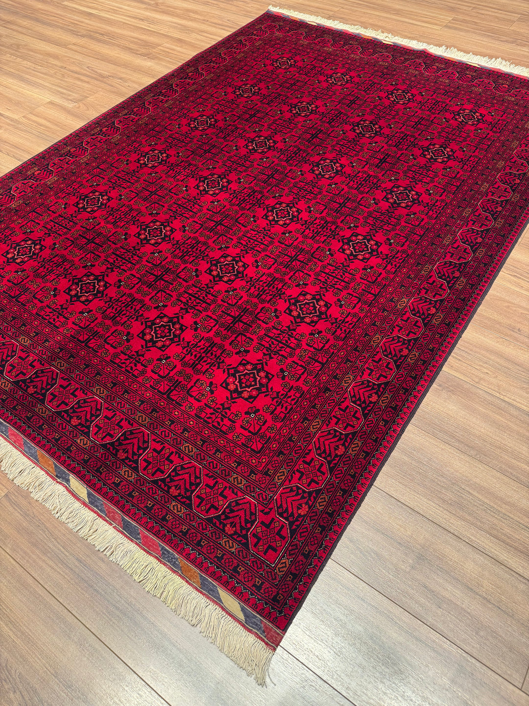 Afghan Carpet Bilcik Original Hand-Woven Vegetable Dyed Wool 169x239 4.04 Square Meters - 6x8 ft