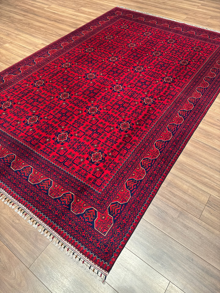 Afgan Halısı Hamyap Orijinal El Dokuması Kök Boya Yün 200x300 6 Metrekare - 7x10 ft