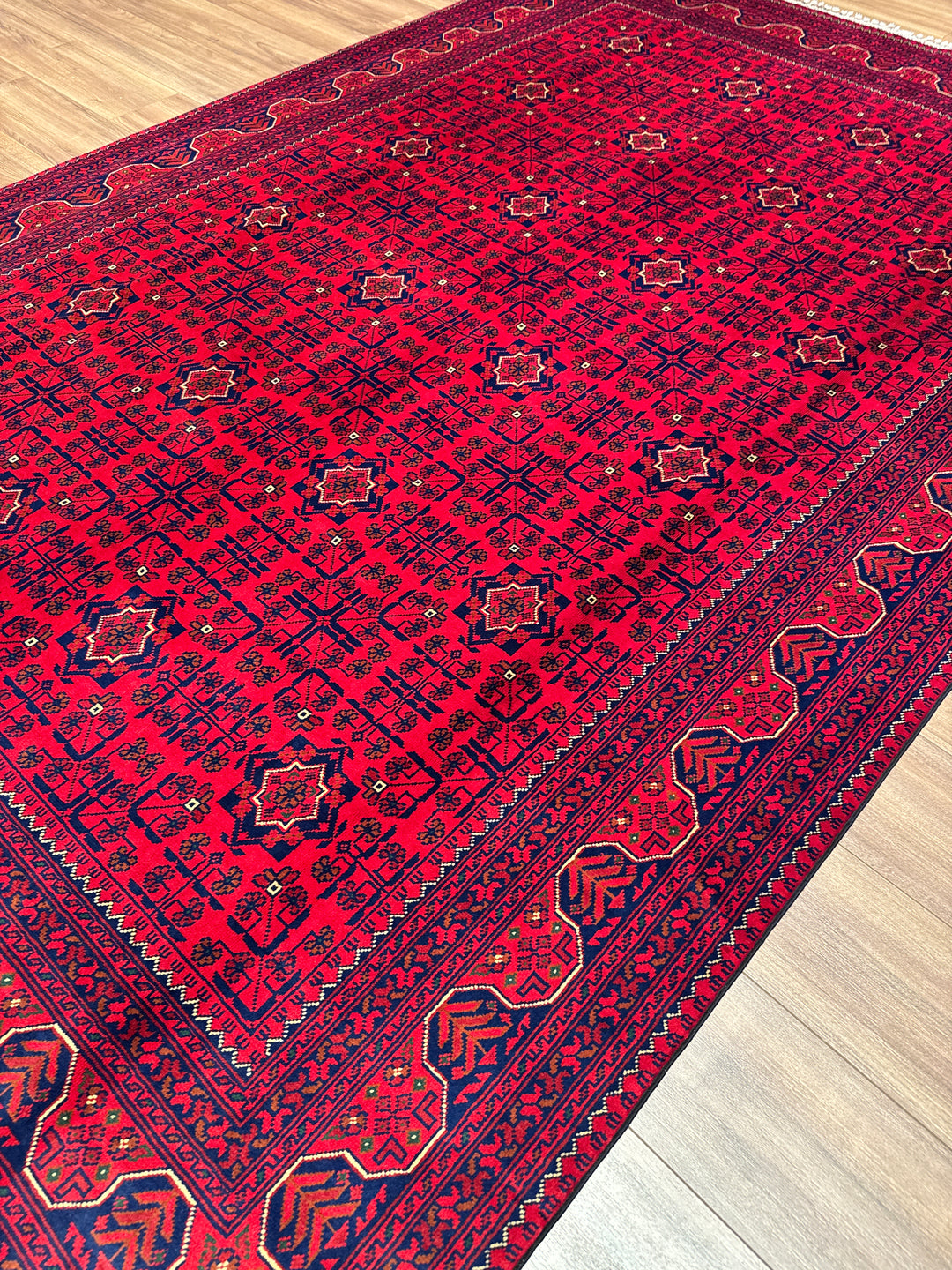 Afgan Halısı Hamyap Orijinal El Dokuması Kök Boya Yün 200x300 6 Metrekare - 7x10 ft