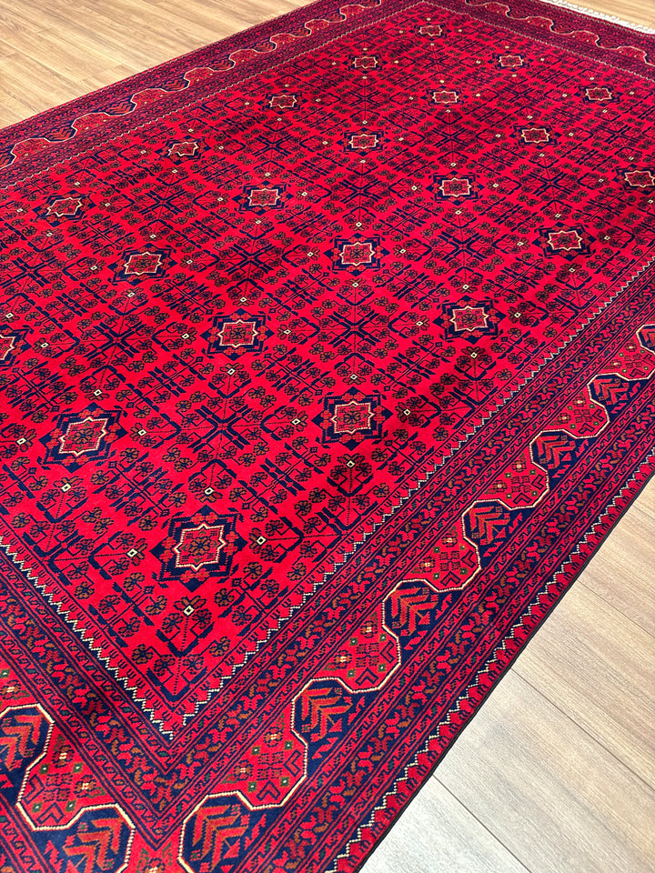 Afgan Halısı Hamyap Orijinal El Dokuması Kök Boya Yün 200x300 6 Metrekare - 7x10 ft