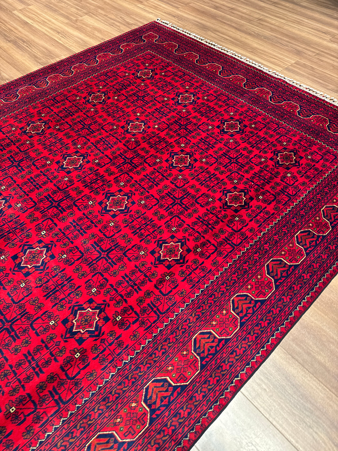 Afgan Halısı Hamyap Orijinal El Dokuması Kök Boya Yün 200x300 6 Metrekare - 7x10 ft