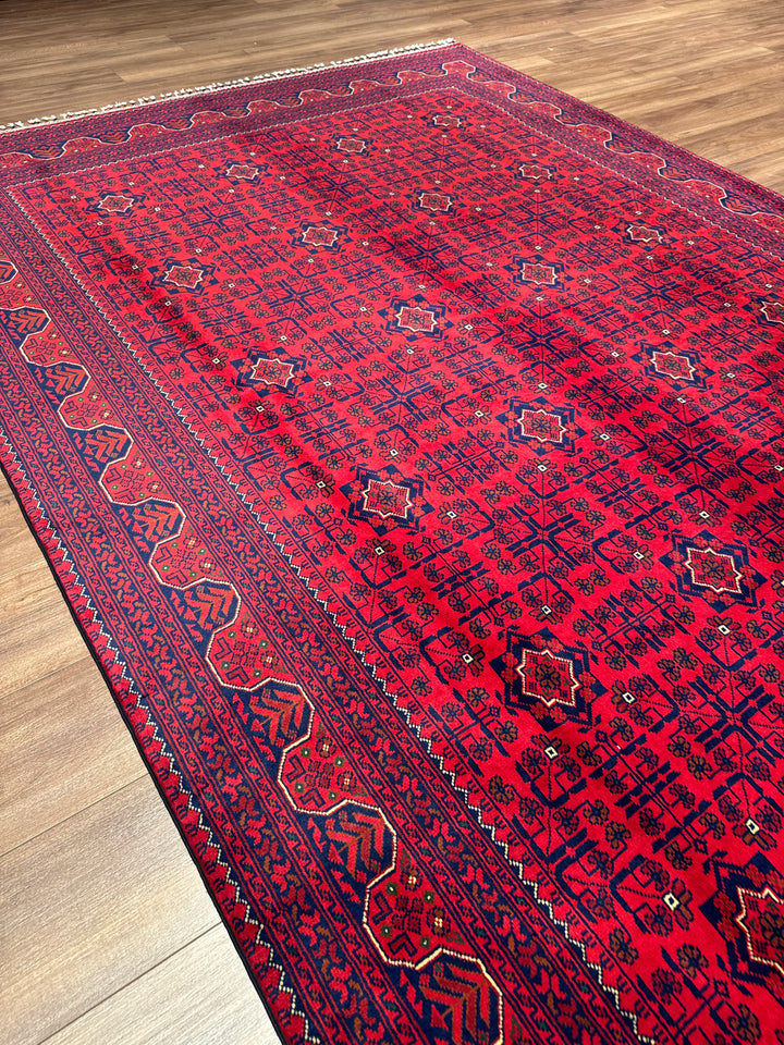 Afgan Halısı Hamyap Orijinal El Dokuması Kök Boya Yün 200x300 6 Metrekare - 7x10 ft
