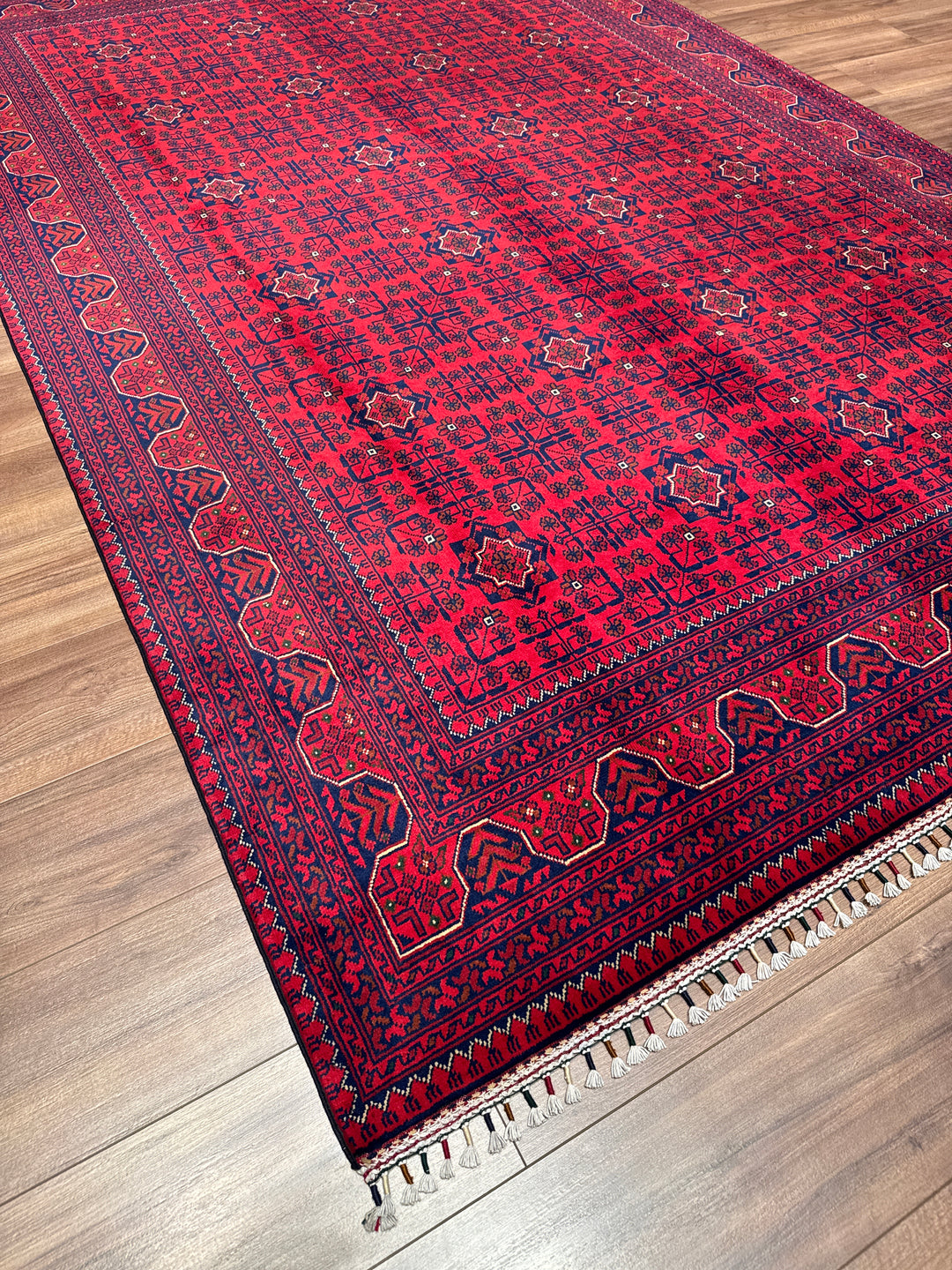 Afgan Halısı Hamyap Orijinal El Dokuması Kök Boya Yün 200x300 6 Metrekare - 7x10 ft